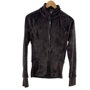 Athleta Cloud Fleece Full Zip Fleece Jacket Shale Brown Gray Women's XS